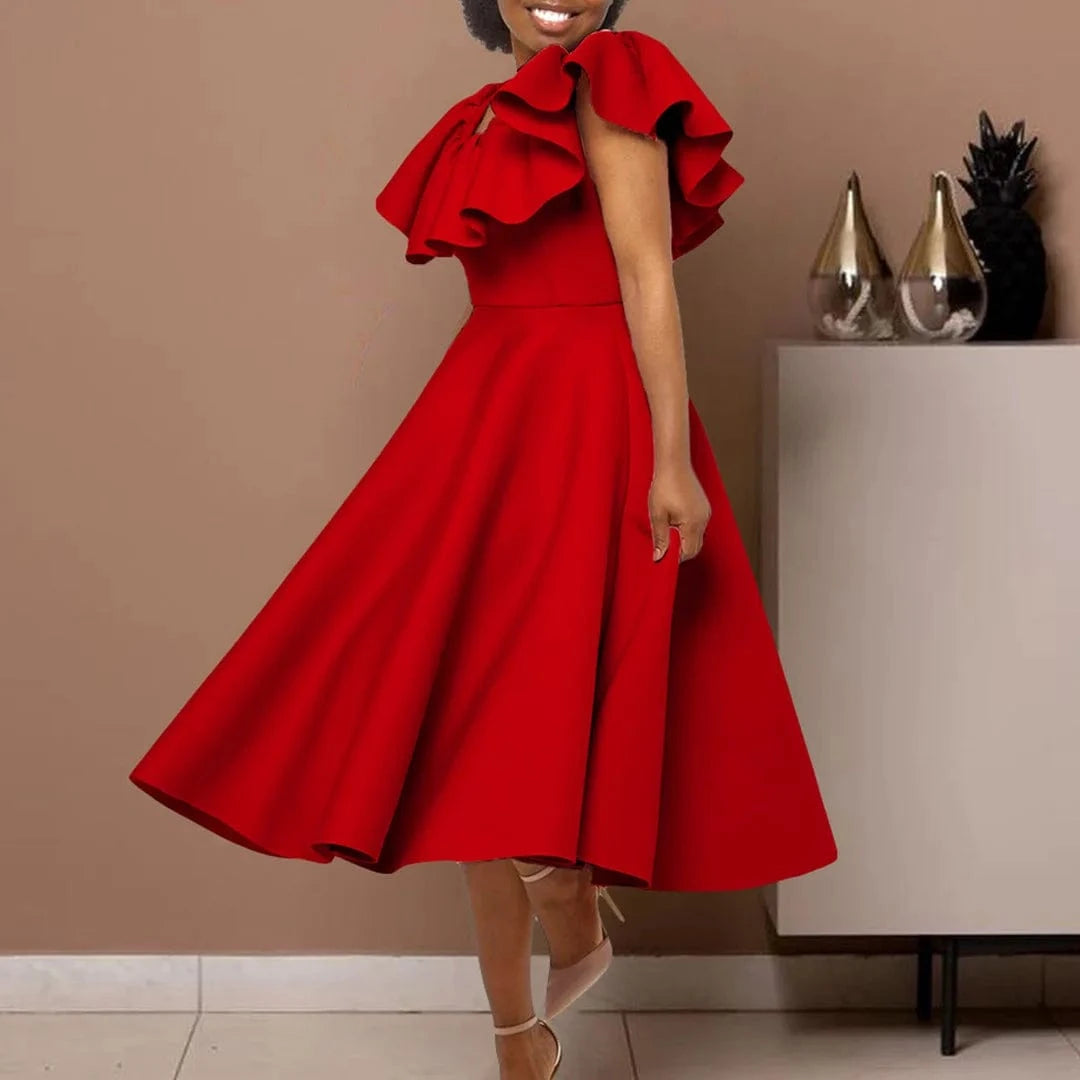 Latest Pink Design Summer Evening Dress Wedding Bridesmaid Clothing Sexy A Line Short Sleeve Pleated Dresses