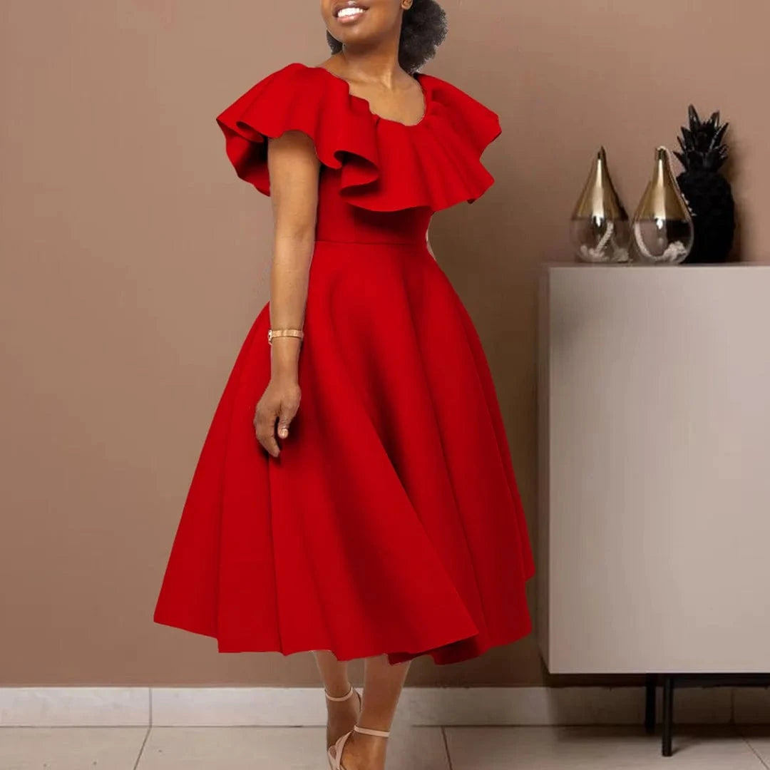 Latest Pink Design Summer Evening Dress Wedding Bridesmaid Clothing Sexy A Line Short Sleeve Pleated Dresses