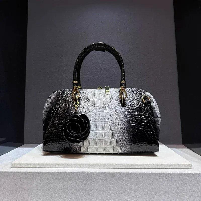 Leather Crocodile Pattern Handbag New Fashion Shoulder Large Capacity Crocodile Pillow Bags for Women Bolso Marca Lujo - SN Wigs & More