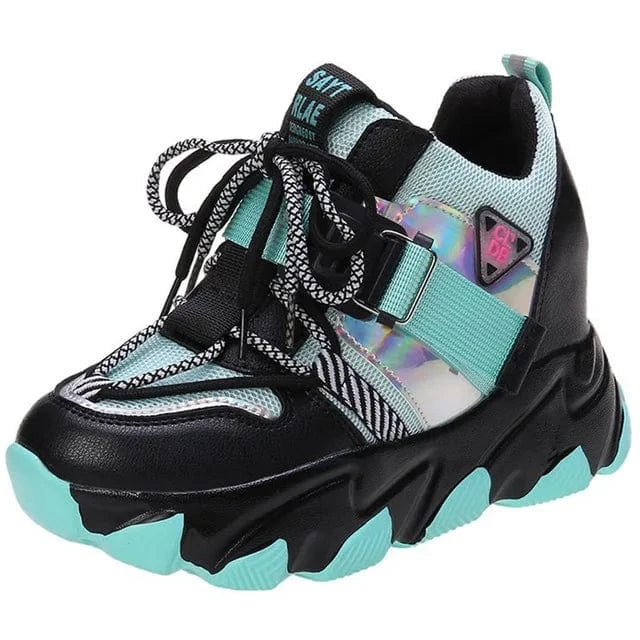 Leisure Lady Platform Chunky Sandals Mixed Color shoes lace Buckle Punk Sandals Women Open Toe Beach Casual Shoes Woman