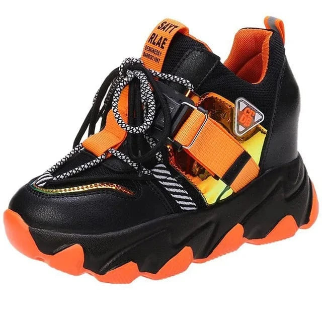 Leisure Lady Platform Chunky Sandals Mixed Color shoes lace Buckle Punk Sandals Women Open Toe Beach Casual Shoes Woman