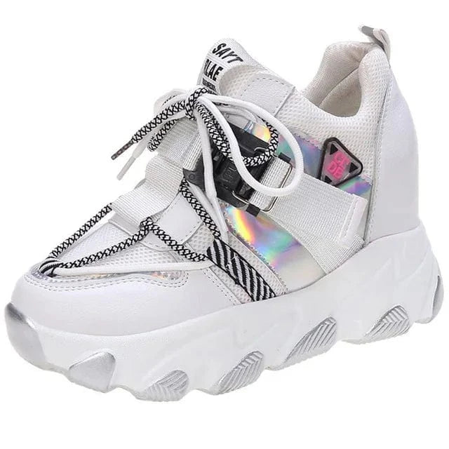 Leisure Lady Platform Chunky Sandals Mixed Color shoes lace Buckle Punk Sandals Women Open Toe Beach Casual Shoes Woman