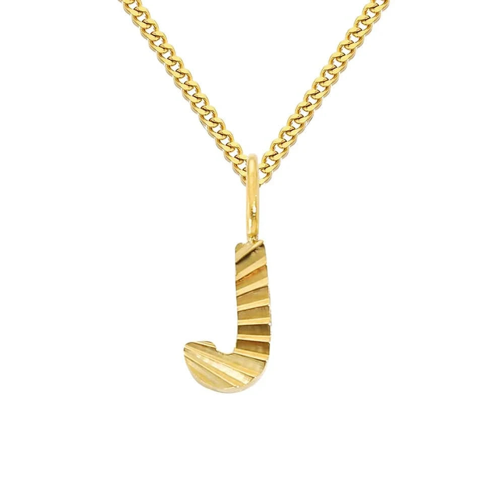 letter name necklace / silver / J INS Stainless Steel 14K Gold PVD Plated Laser Pattern Letter Alphabet Initial Personalized Name Necklace Jewelry For Women