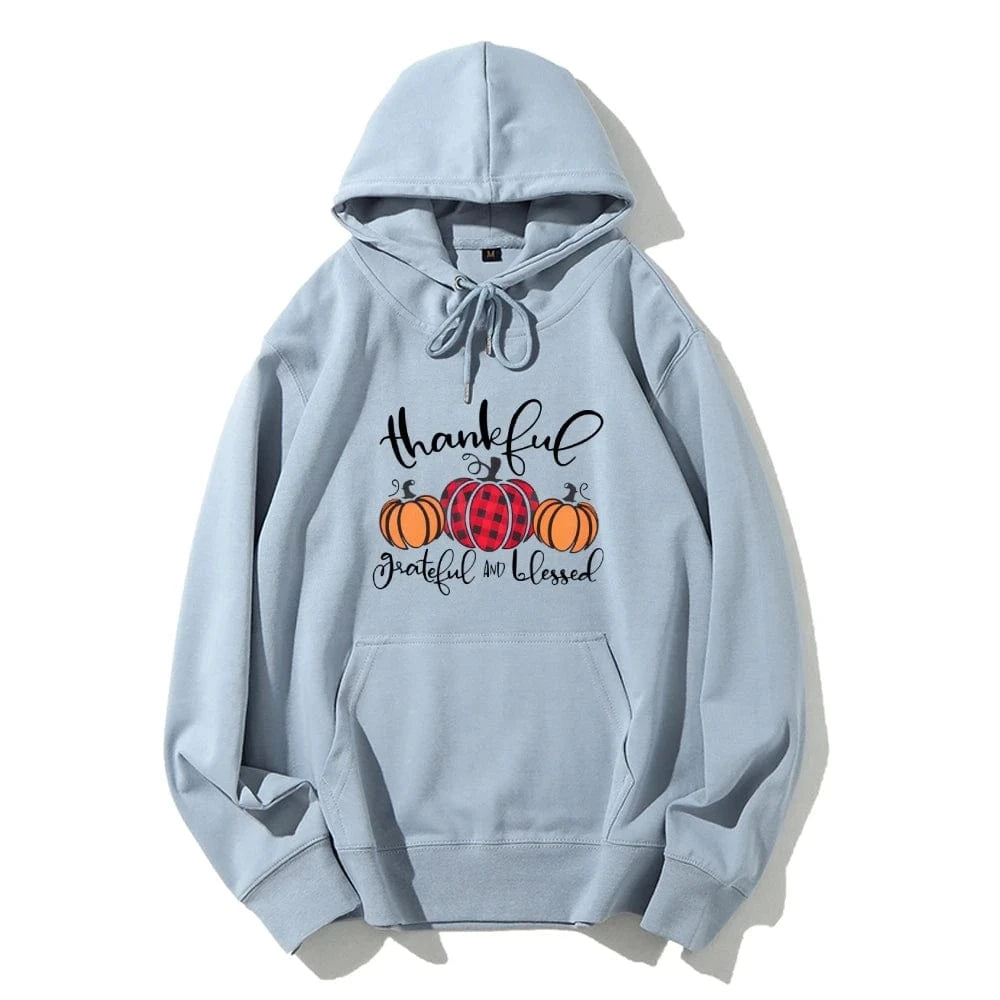 Light Blue / S Halloween Pumpkin Graphic Hoodie Casual Drawstring Design Thermal Top Long Sleeve Multi Pocket Sweatshirt Fashion Sweater Autumn