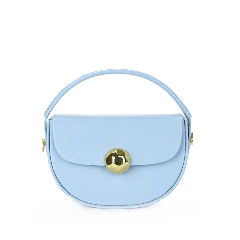 Light Blue Women's Luxury Bag Top Handle Half Moon Box Clutch Handbags Fashion Bags for Ladies Girls 2024