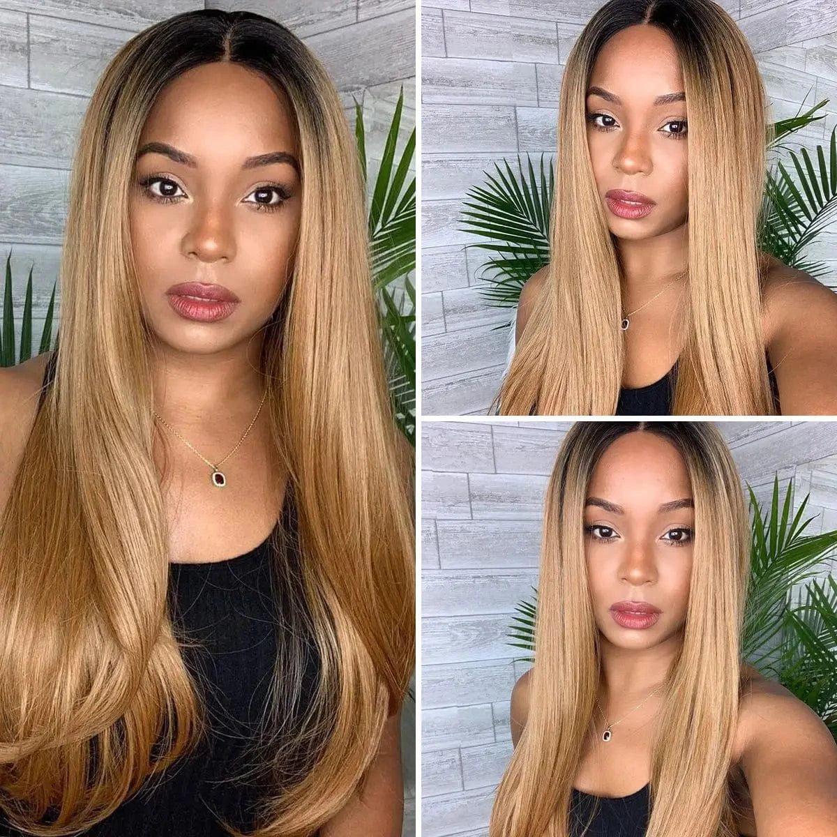 light brown / 8 Inches Wholesale ombre color T1b/27 honey blonde straight Indian human remy hair bleached knots lace frontal wig with bay hair