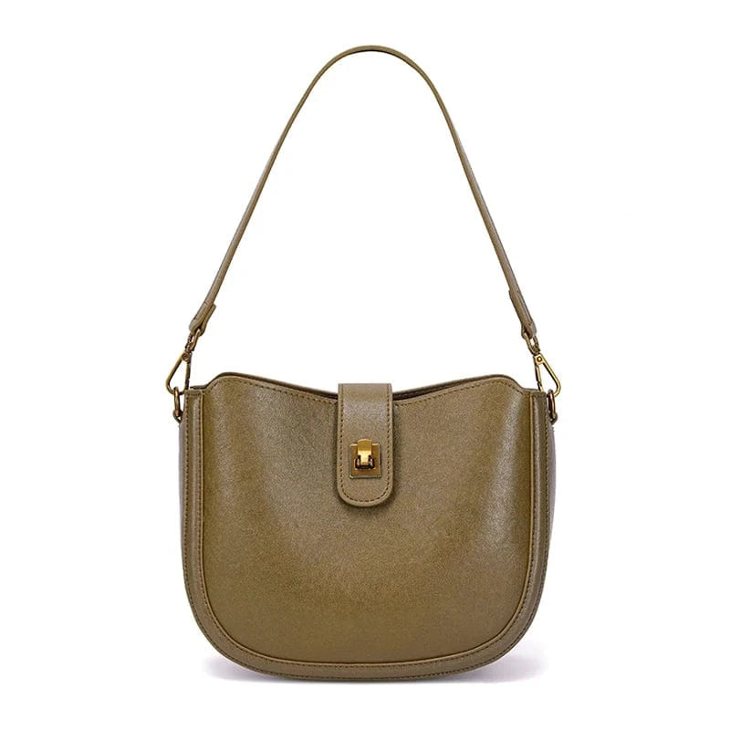 light green / 24x9x19cm Women‘s Cowhide Genuine Leather Shoulder Bag Ladies Soft Natural Cow Leather Handbag Female Fashion Luxury Design Crossbody Bags