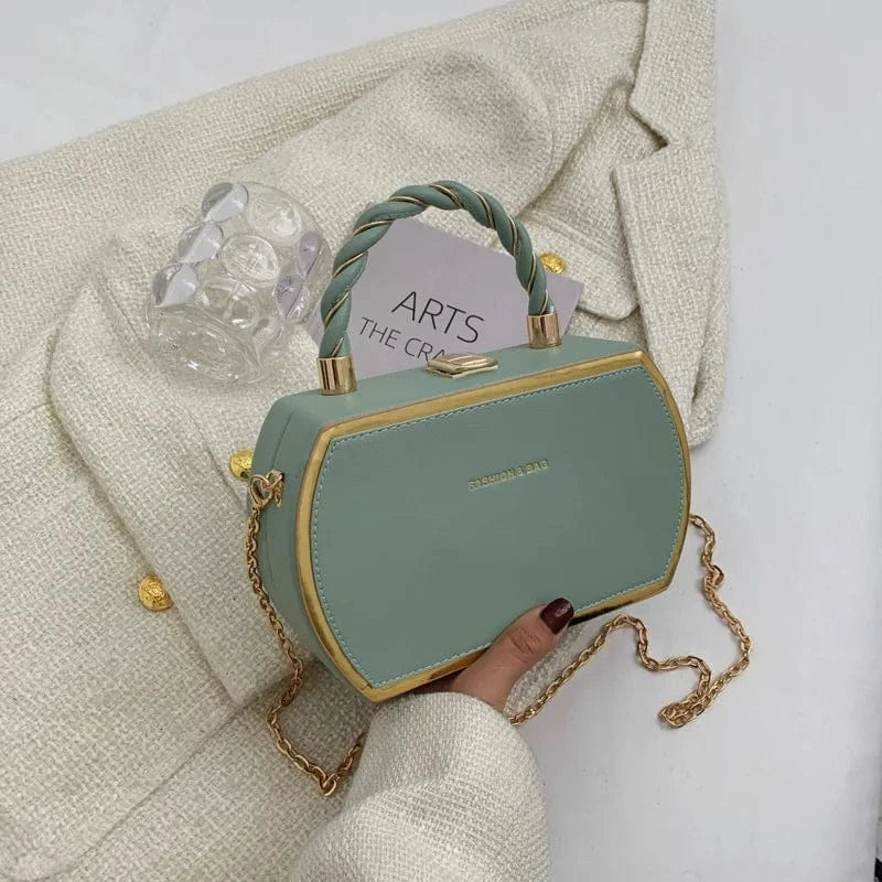 Light Green Simple Designer Shoulder Bag High Quality PU Leather Chain Female Crossbody Bags Designer Handbags for Women Luxury 2023