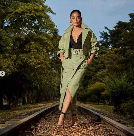 Light green / XL Two Piece Set Women Dress Sets Belt Midi Skirts Cardigan Coats Suits A Line Loose Fit Casual Frock Skirt Office Lady Spring