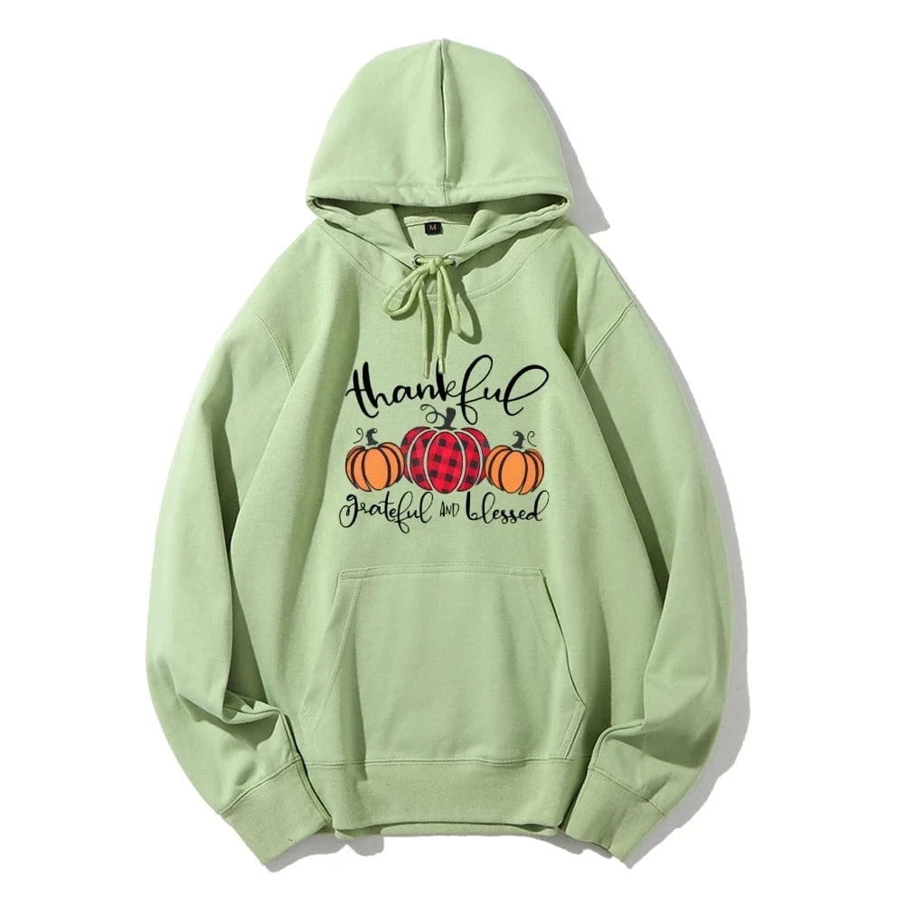 Light Green / XXL Halloween Pumpkin Graphic Hoodie Casual Drawstring Design Thermal Top Long Sleeve Multi Pocket Sweatshirt Fashion Sweater Autumn