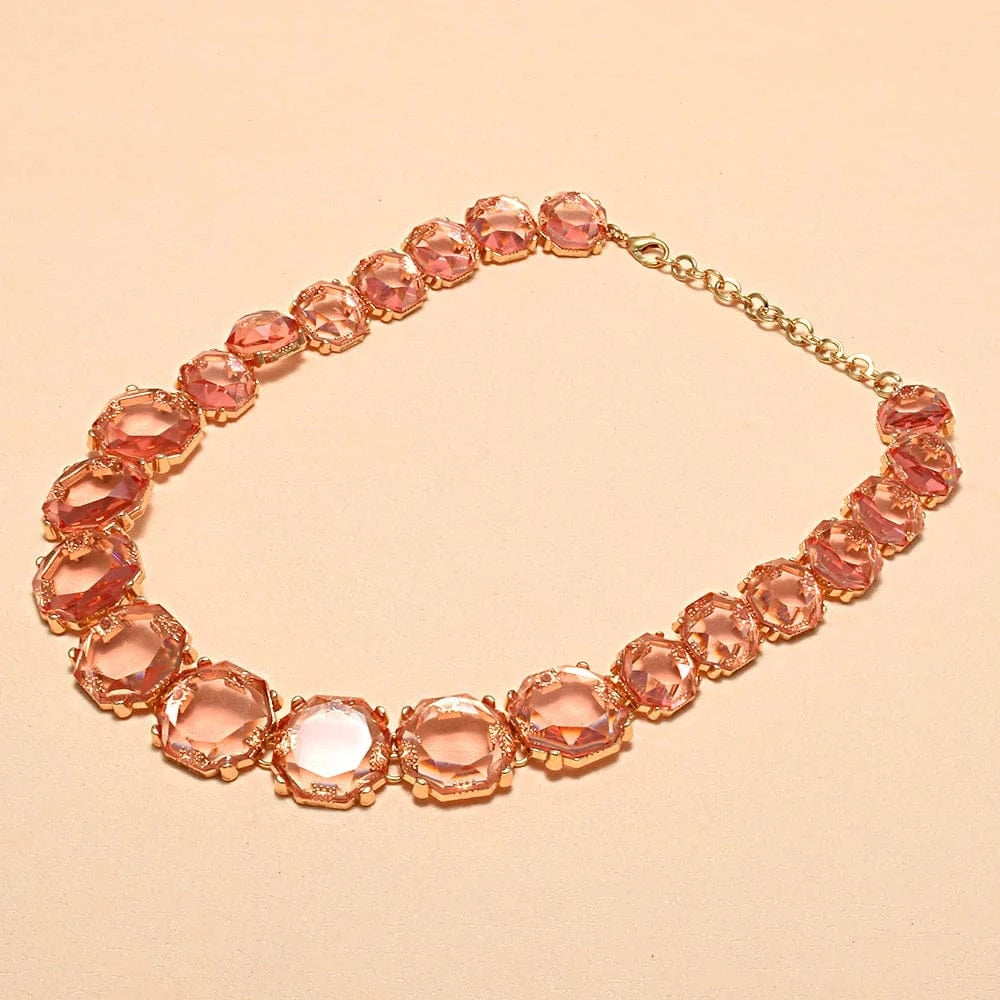 Light Pink High Quality Multicolor Resin Choker Necklace Women Jewelry Statement Collar Necklace Trendy Accessories Wholesale