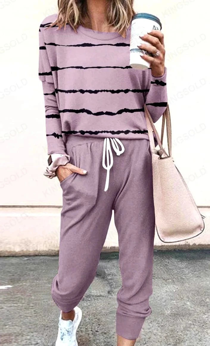 Light Purple / S Women Clothing Sets Short Sleeve T-shirt+Pant 2Pcs 2024 Summer Camouflage Tie-Dyed Loose Tees Tops Sports Casual Suit New