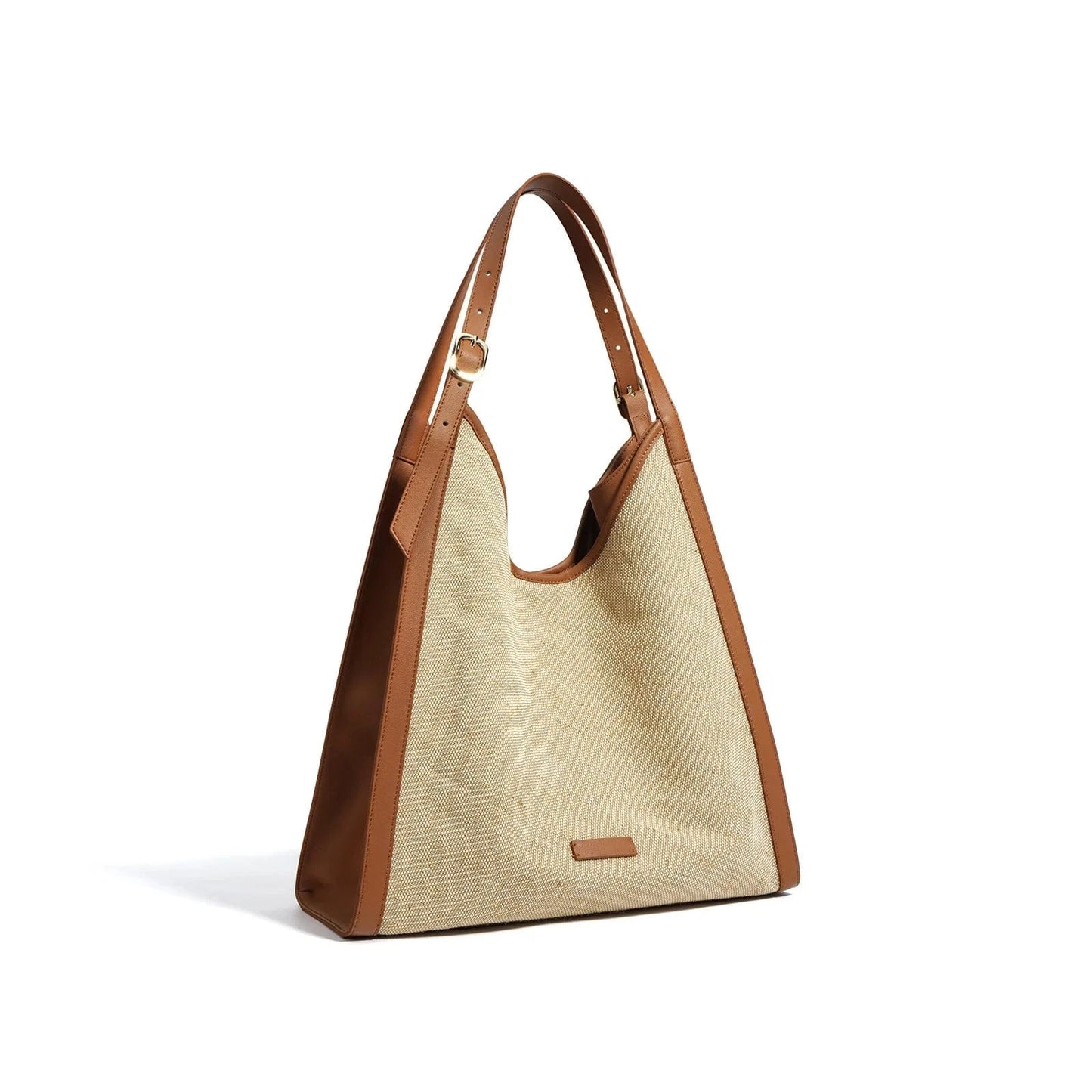 Linen brown 2025 New Luxury Large Capacity Genuine Leather Cotton Linen Tote Bag Designer Cowhide Leather Crossbody Handbags for Women