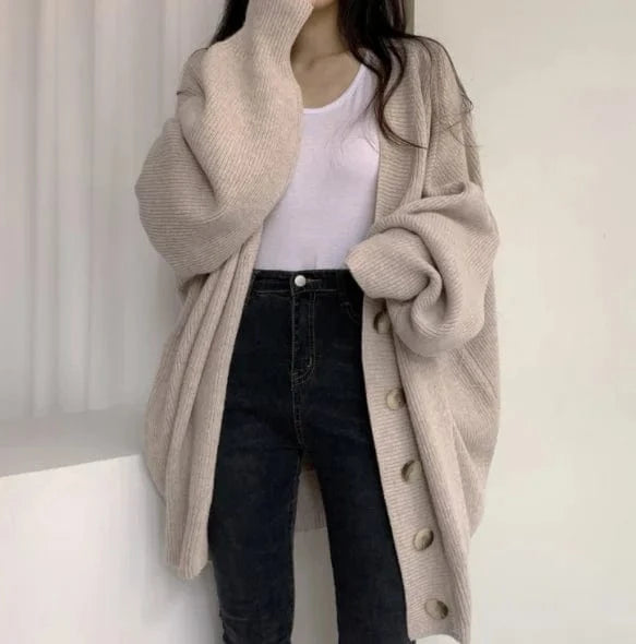 Liu Ming Cheap Wholesale Winter Women Clothing Casual 2023 Fashion Long Sleeve Loose Knitted Oversized Cardigan Sweater Coat