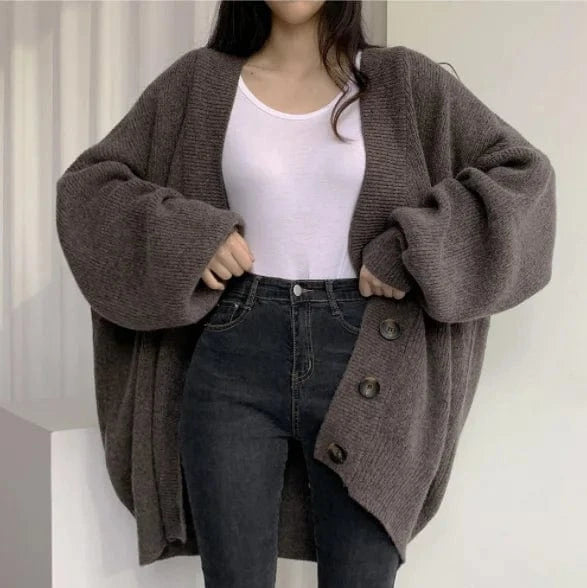 Liu Ming Cheap Wholesale Winter Women Clothing Casual 2023 Fashion Long Sleeve Loose Knitted Oversized Cardigan Sweater Coat