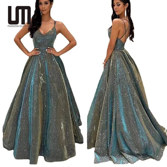 Liu Ming Elegant 2024 New Fashion Women Bling Glitter Sequins Long Sleeve Bodycon Evening Party Maxi Dresses