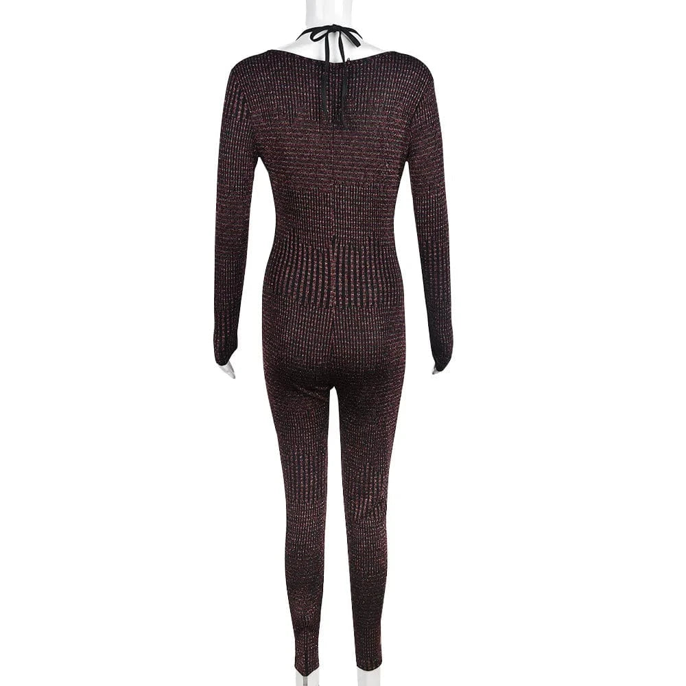 Liu Ming Fall Fashion Women Sexy Two Piece Solid Color Long Sleeve Bodysuits Skinny Elastic Waist Long Pencil Pants Set