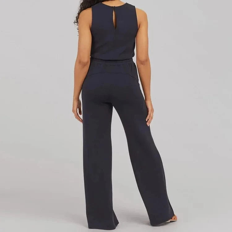 Liu Ming Hot Selling Wholesale Women Casual Sleeveless Solid Color Bodysuit Wide Leg Loose Long Pants Bodycon Jumpsuits