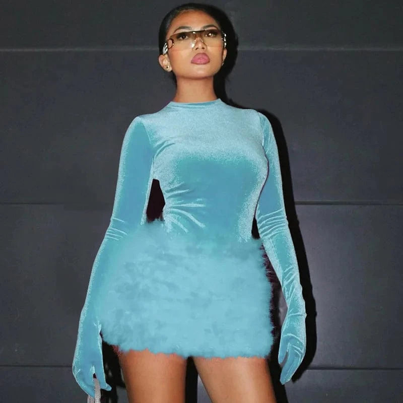 Liu Ming New Arrivals Autumn 2024 Trending Women Clothing Long Sleeve Bodysuit Club Party Birthday Mini Skirts Two Piece Sets