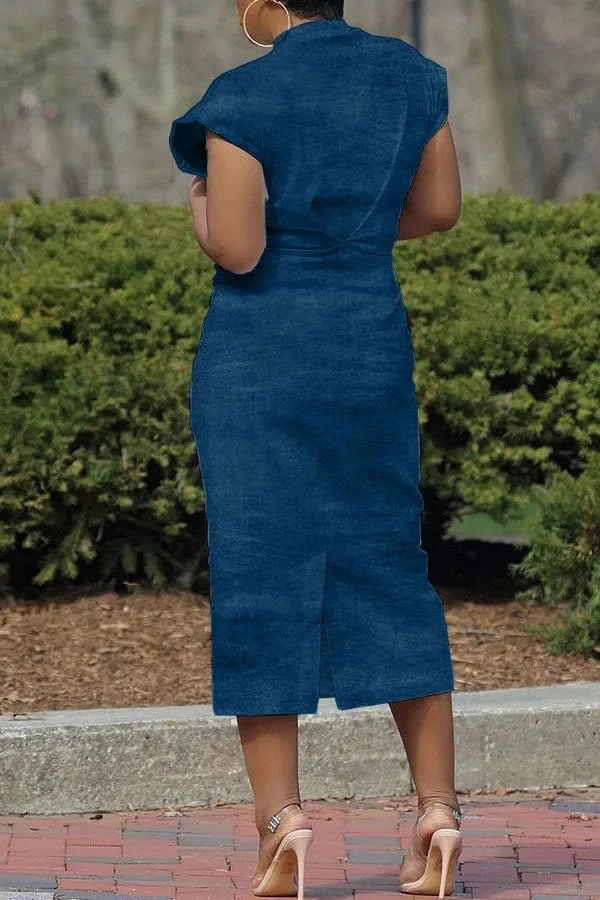 Liu Ming New Arrivals Women Clothing 2024 Casual Sleeveless Jeans Retro Street Style Bodycon Denim Dress