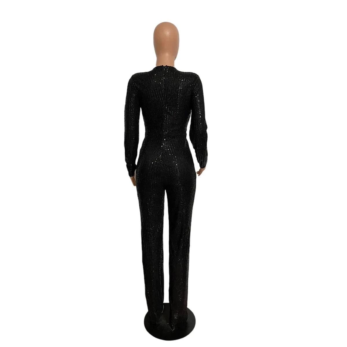 Liu Ming New Arrivals Women Sexy V Neck Tight Nightclub Bodysuit Sequin Jumpsuit