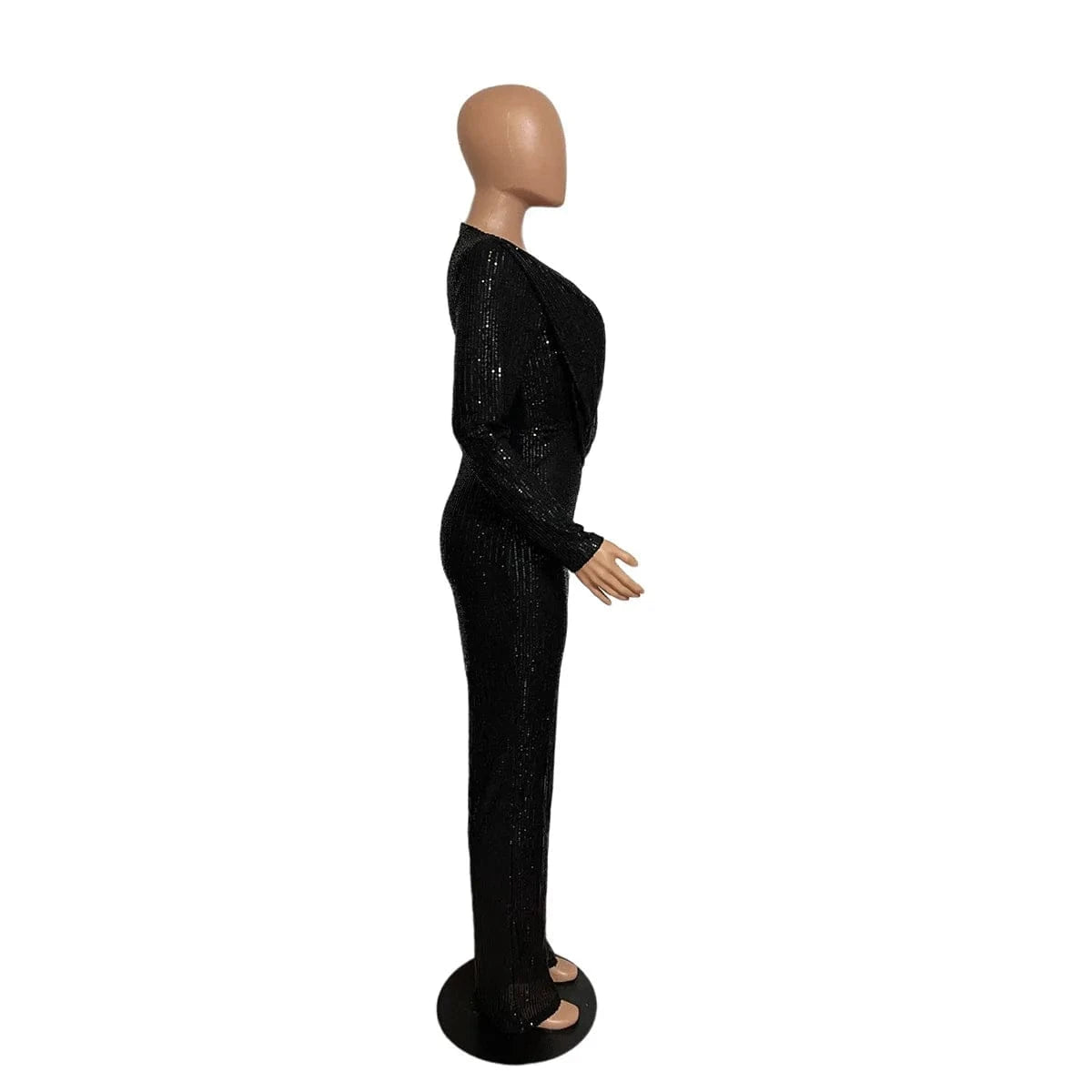 Liu Ming New Arrivals Women Sexy V Neck Tight Nightclub Bodysuit Sequin Jumpsuit