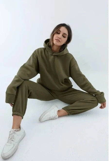 Liu Ming Trending Products Autumn Winter Women Casual Hoodies Sports Sweatshirts Pullover Sweatpants 2 Pieces Set