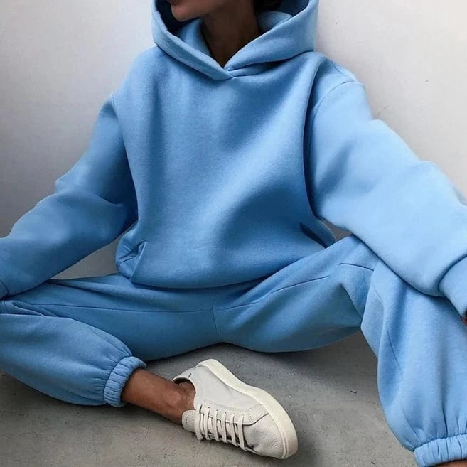 Liu Ming Trending Products Autumn Winter Women Casual Hoodies Sports Sweatshirts Pullover Sweatpants 2 Pieces Set