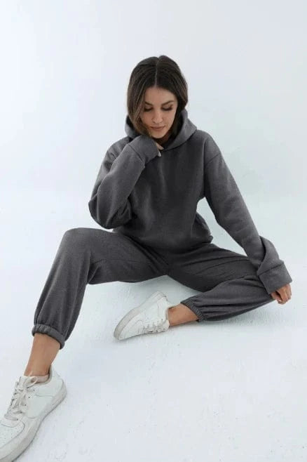 Liu Ming Trending Products Autumn Winter Women Casual Hoodies Sports Sweatshirts Pullover Sweatpants 2 Pieces Set