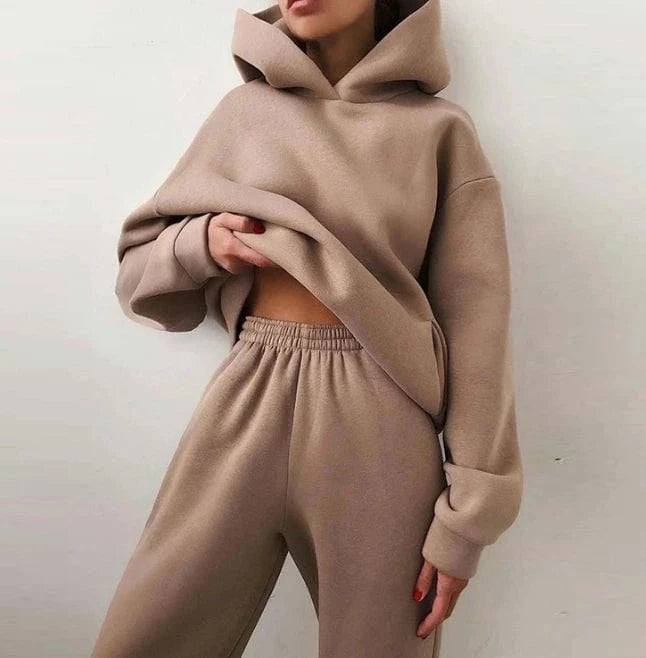 Liu Ming Trending Products Autumn Winter Women Casual Hoodies Sports Sweatshirts Pullover Sweatpants 2 Pieces Set