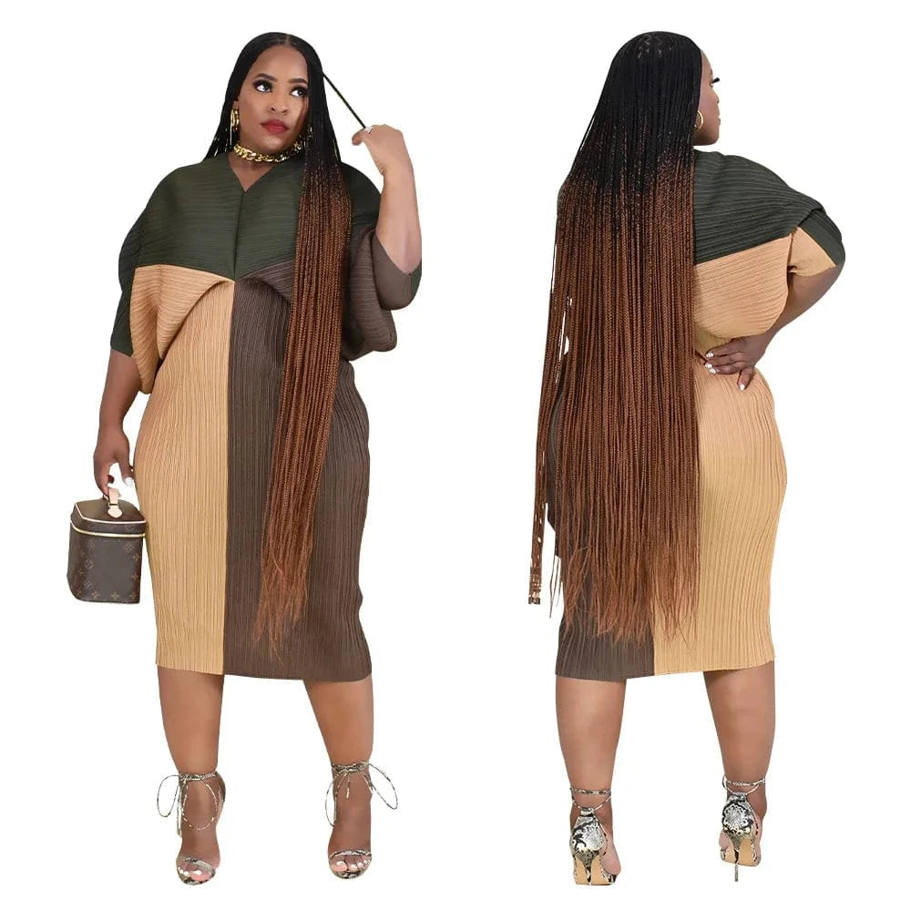 long dress Free / 15 Women’s Long Sleeve V-Neck Polyester Knee-Length Dress