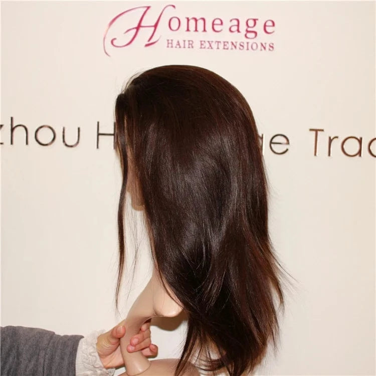 Looking African North American Human Hair Lace Front Wigs Most Fashionable Natural Short Brazilian Hair Transparent Swiss Lace