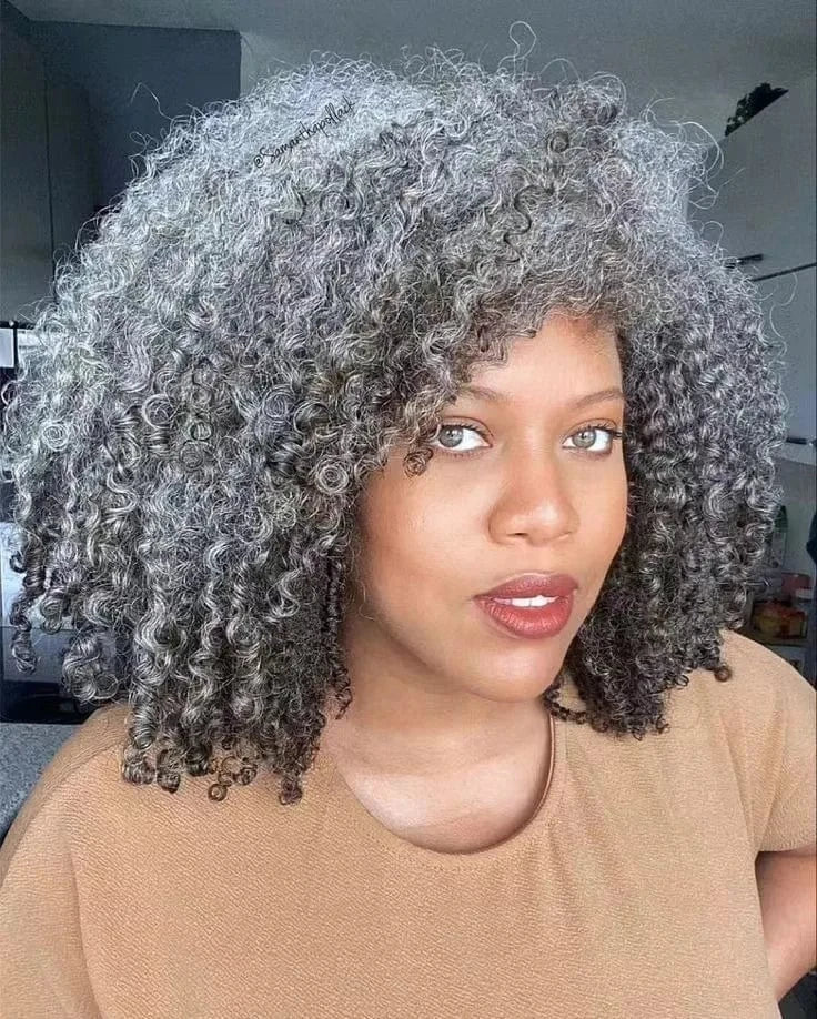 Loose curly Salt & pepper wig human hair 34 salt&pepper colored wig machine made non lace wig real hair soft comfortable