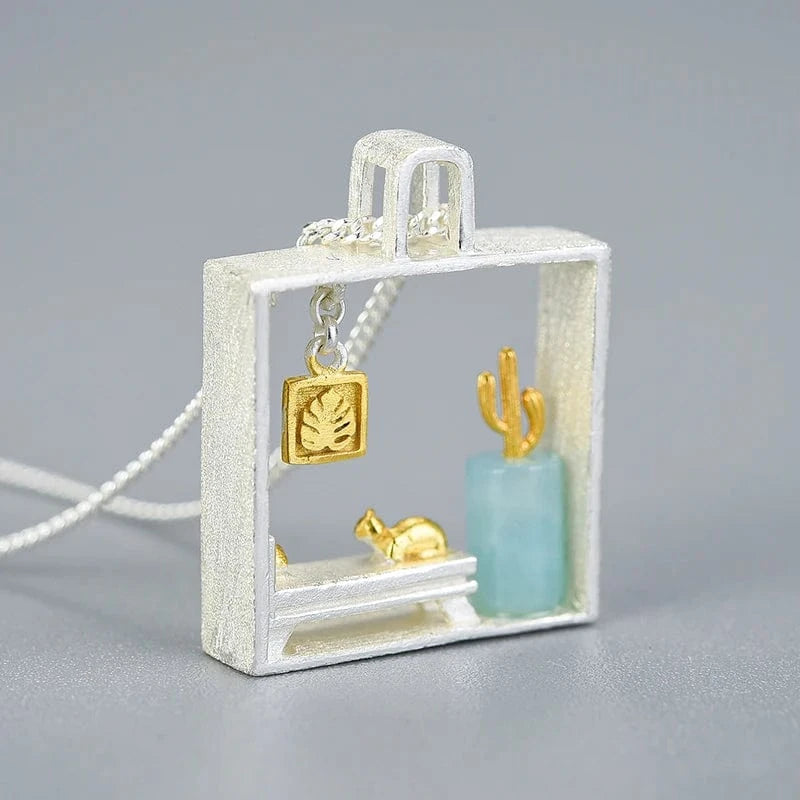 Lotus Fun Pure 925 Sterling Silver Pendant Dangle Earrings Jewelry Set