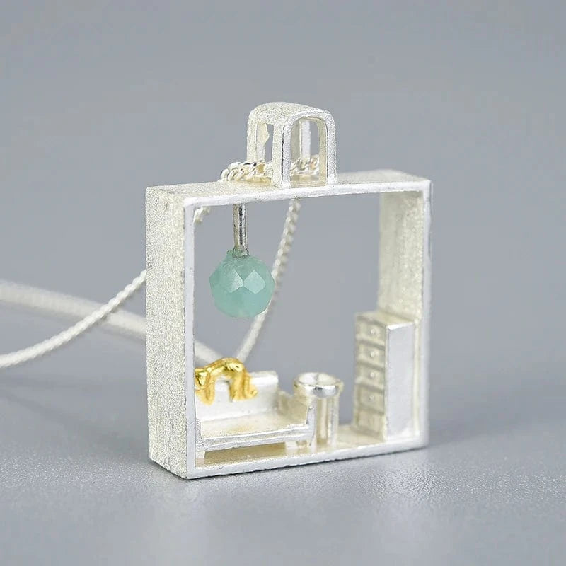 Lotus Fun Pure 925 Sterling Silver Pendant Dangle Earrings Jewelry Set