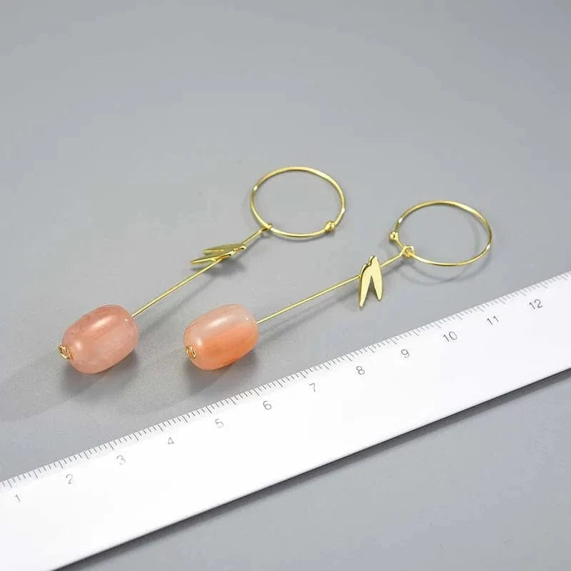 lotusfun Lotus Fun Real 925 Sterling Silver Agate Flower Long Dangle Drop Earrings fine jewelry for women