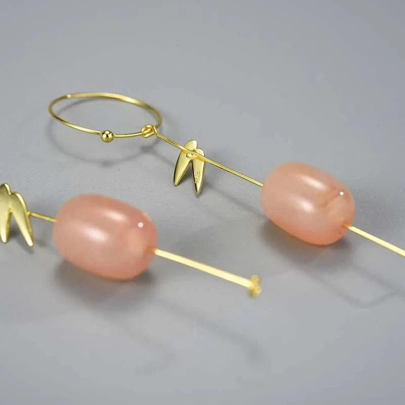 lotusfun Lotus Fun Real 925 Sterling Silver Agate Flower Long Dangle Drop Earrings fine jewelry for women