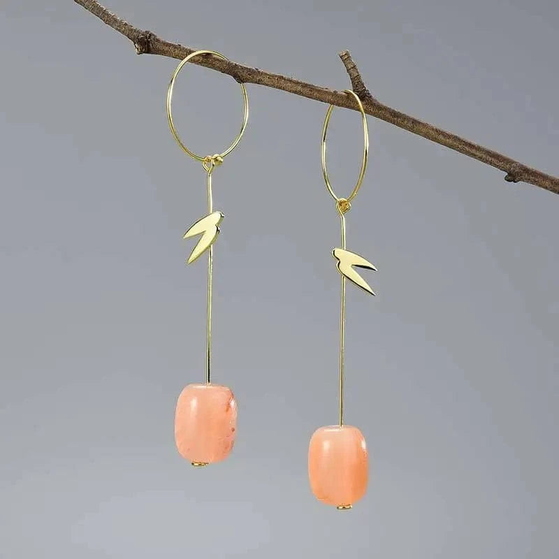 lotusfun Lotus Fun Real 925 Sterling Silver Agate Flower Long Dangle Drop Earrings fine jewelry for women