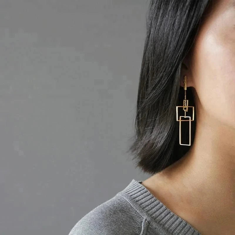 lotusfun Lotus Fun Unique Handmade Rectangular Shape 18K Gold Plated 925 Sterling Silver Dangle Earrings For Women Wedding Jewelry fine jewelry for women