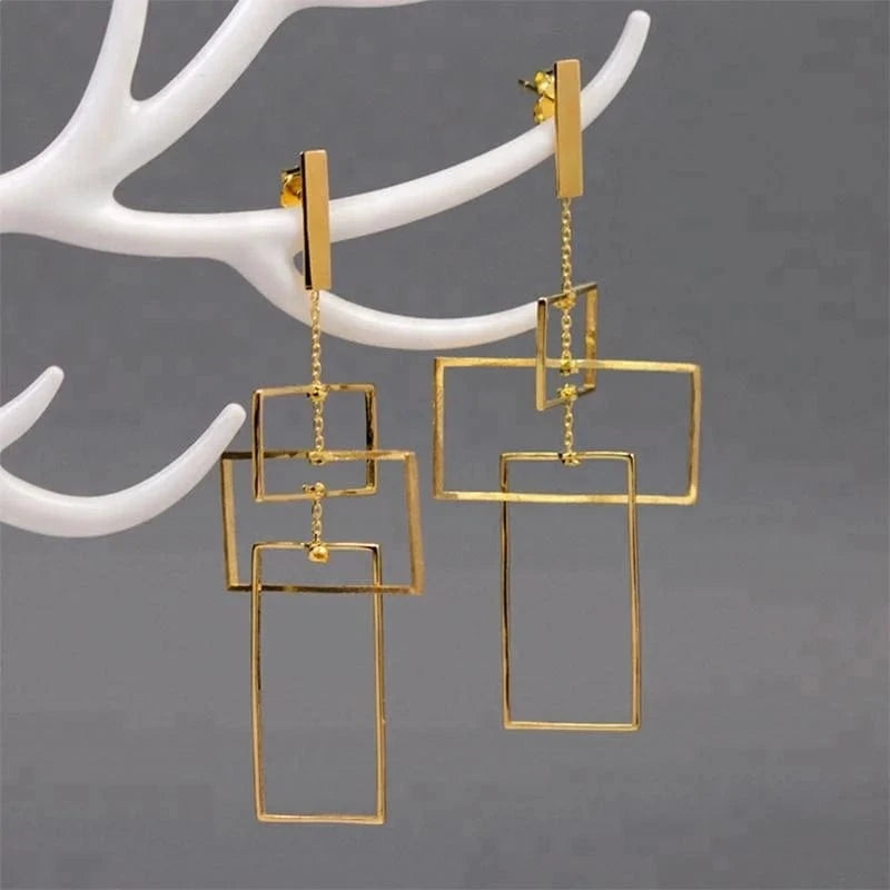 lotusfun Lotus Fun Unique Handmade Rectangular Shape 18K Gold Plated 925 Sterling Silver Dangle Earrings For Women Wedding Jewelry fine jewelry for women