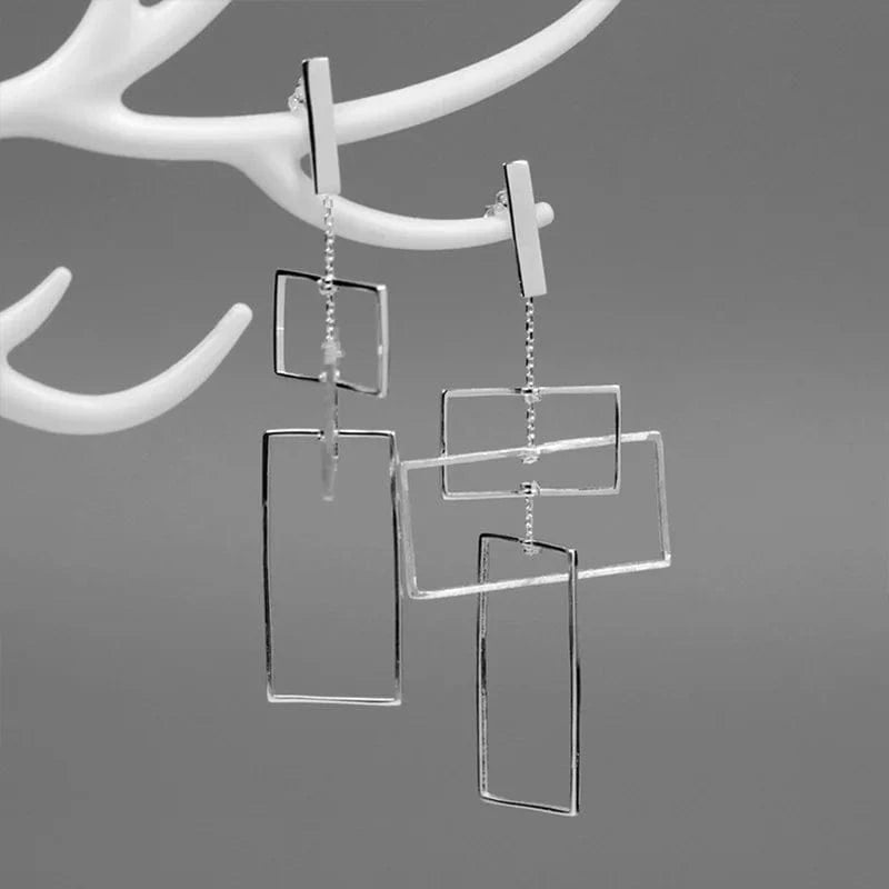 lotusfun Lotus Fun Unique Handmade Rectangular Shape 18K Gold Plated 925 Sterling Silver Dangle Earrings For Women Wedding Jewelry fine jewelry for women