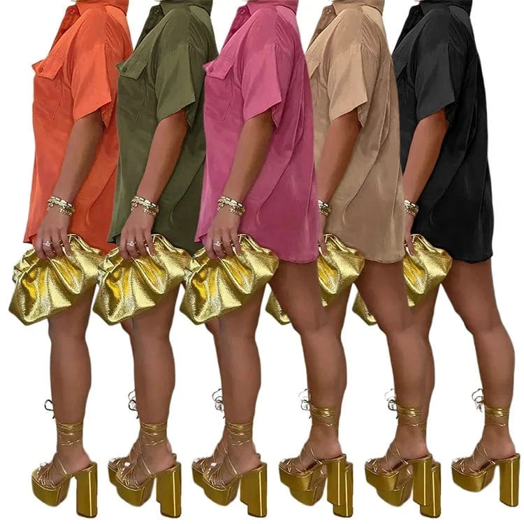 Lounge Wear Ladies Outfit Sexy Solid Suits Half Sleeve Shirt Tops Loose Two Piece Tracksuit Drawstring Track Biker Shorts Sets