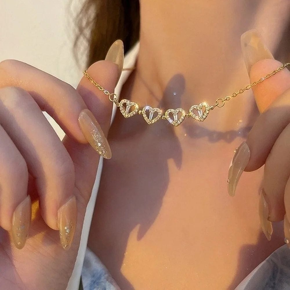 Love Magnetic Pendant Necklace Ladies Clover Necklace Heart Shaped Clover Necklace Lucky 4 In 1 Love Pendant Jewelry Gift