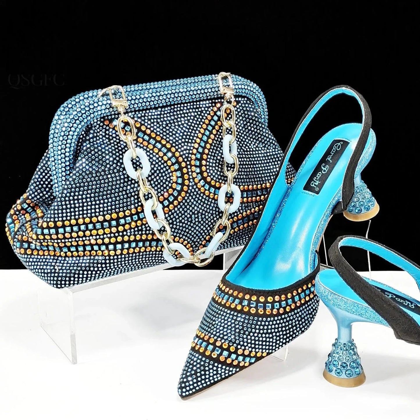Low Heel Shoes Matching Clutch Bag For Women Beautiful Design African Set Of Fashion Bag And Shoes For Ladies Daily Party
