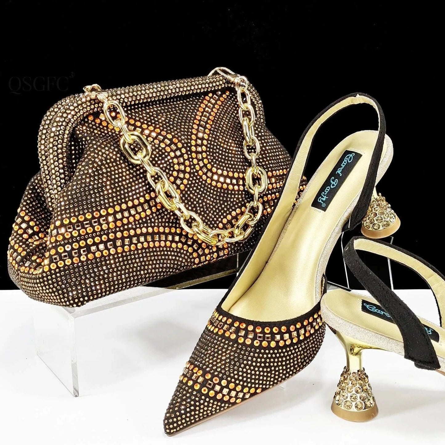 Low Heel Shoes Matching Clutch Bag For Women Beautiful Design African Set Of Fashion Bag And Shoes For Ladies Daily Party