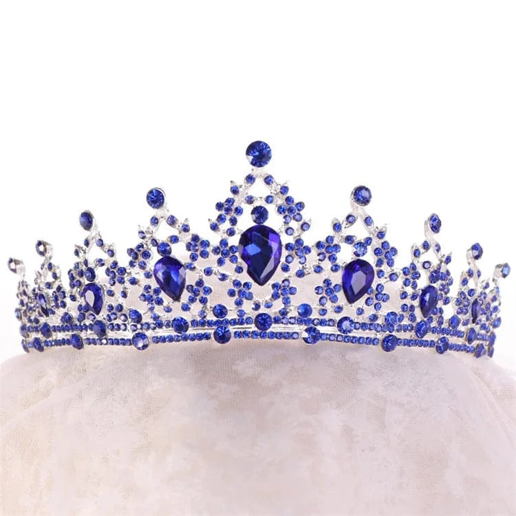 LS Vintage Gold Wedding Baroque Rhinestone Crystal Crown Queen Tiara Prom Party Bridal Hair Accessories Jewelry