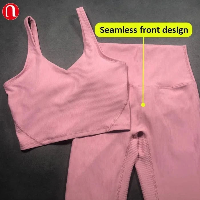 Luluyun women gym fitness sets clothing Yoga Pants sports bra and legging  workout sets