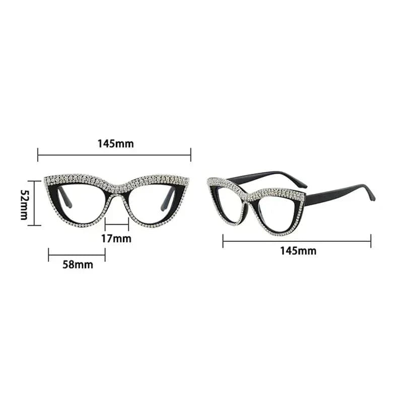 Luxurious diamond cat-eye reading glasses for women, fashionable and classic reading glasses