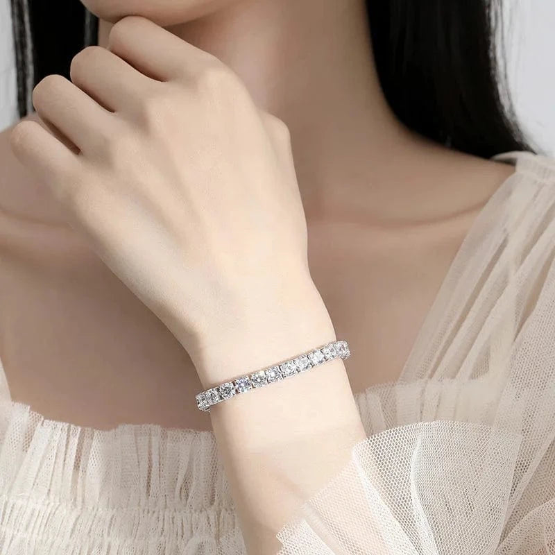 Luxury 2.5-5mm Moissanite Diamond Tennis Bracelet Women Moissanite Bracelet Men Moissanite Jewelry 925 Silver Jewelry