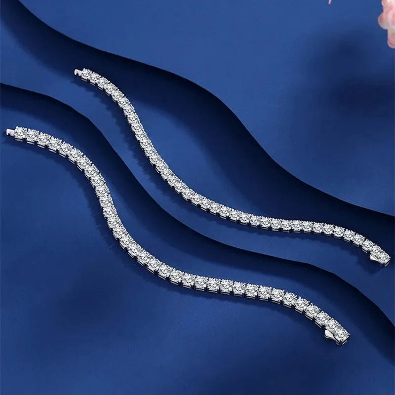 Luxury 2.5-5mm Moissanite Diamond Tennis Bracelet Women Moissanite Bracelet Men Moissanite Jewelry 925 Silver Jewelry